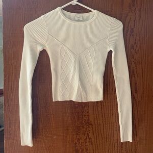 Abercrombie white knit long sleeve